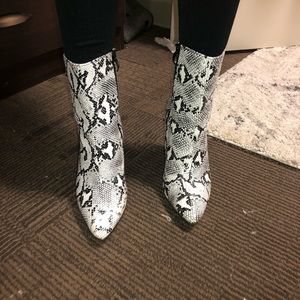 snakeskin booties